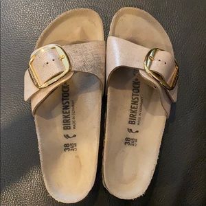 Birkenstock Madrid rose gold sandals as 7.5